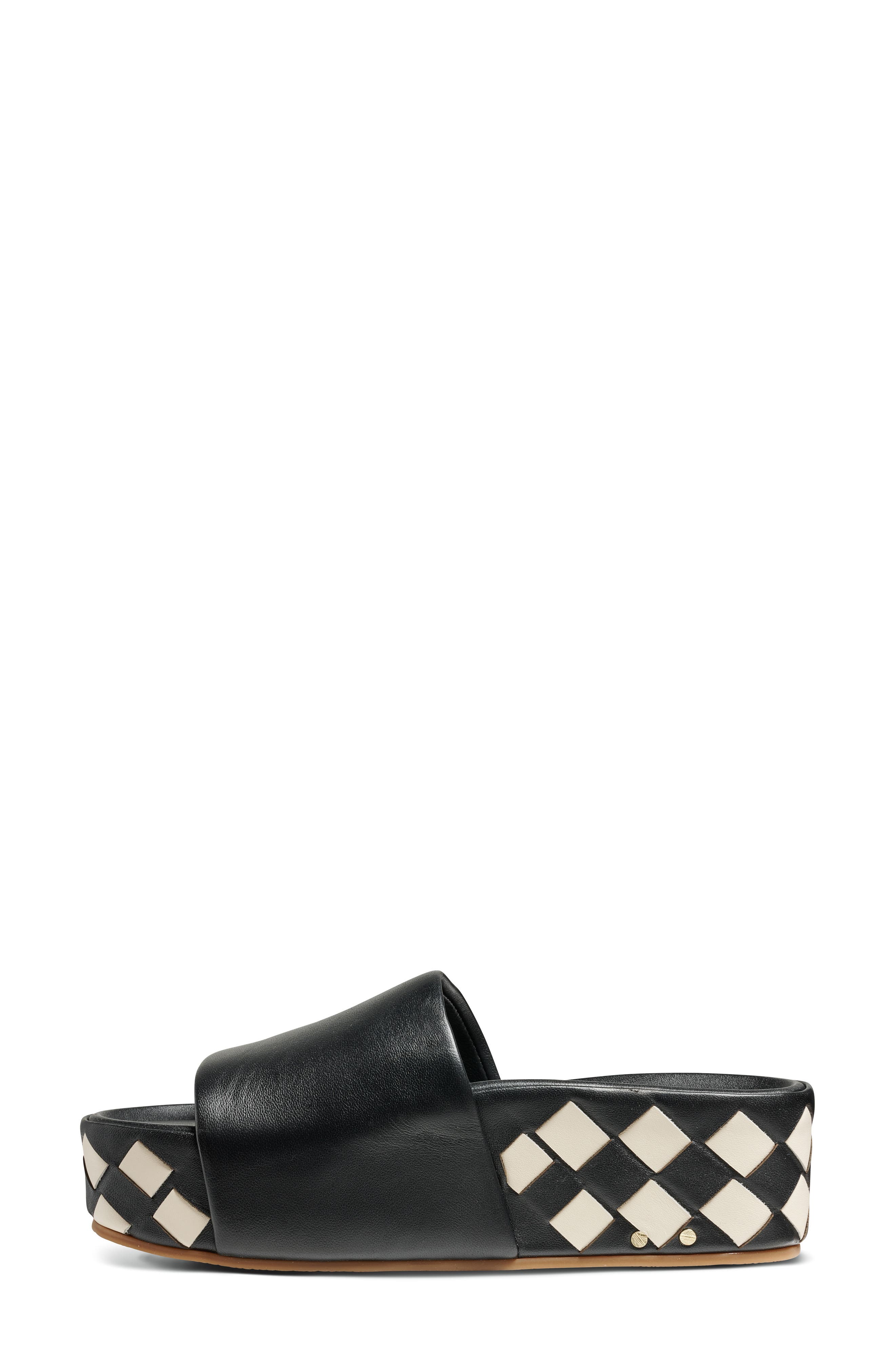 Beek Albatross Woven Slide, Alternate, color, Eggshell/ Black