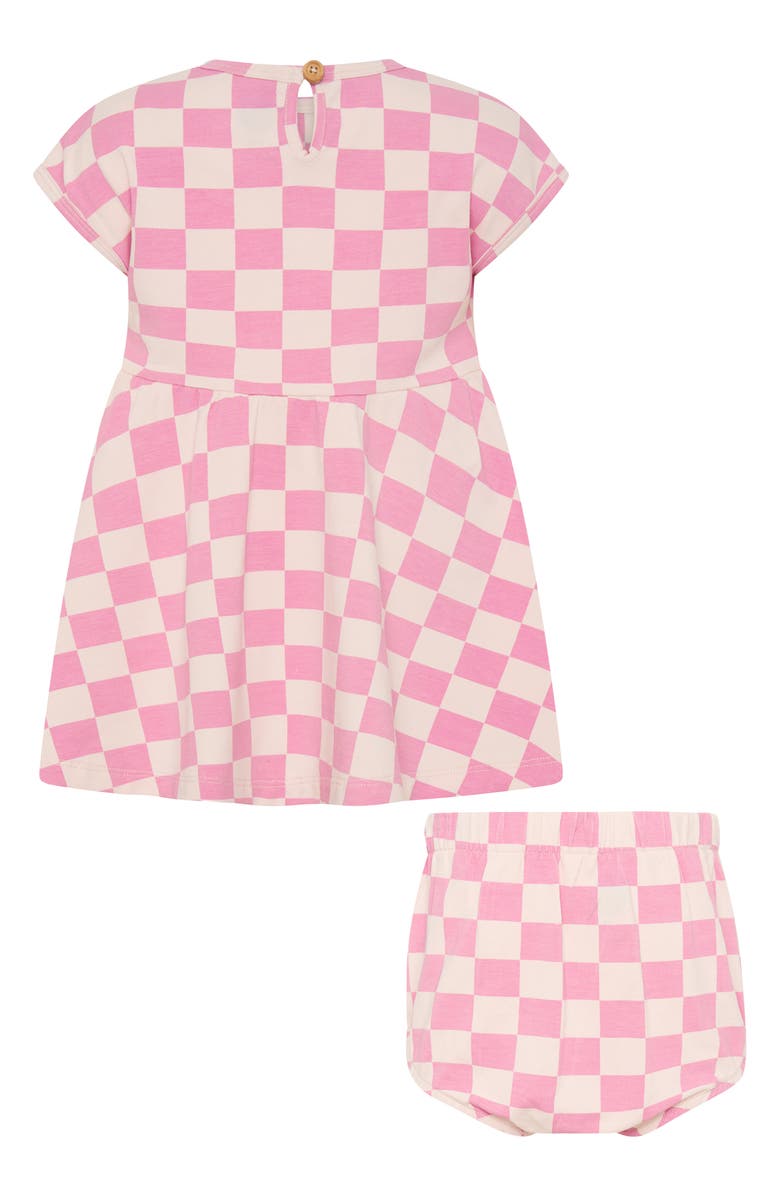 dot australia Check Stretch Cotton Dress & Bloomers Set, Alternate, color, Pink