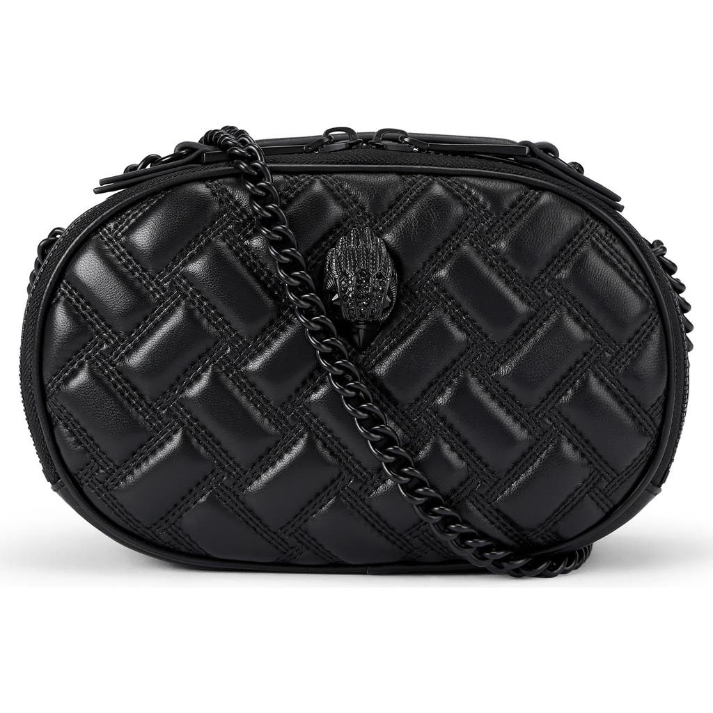 Kurt Geiger London Kensington Small Leather Oval Camera Bag In Black