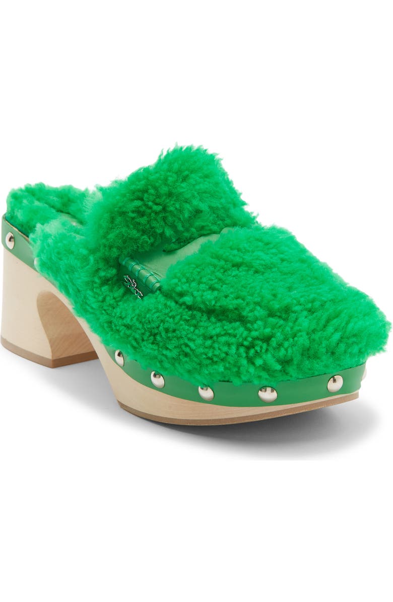 Longchamp Fleece Clog, Main, color, Lawn