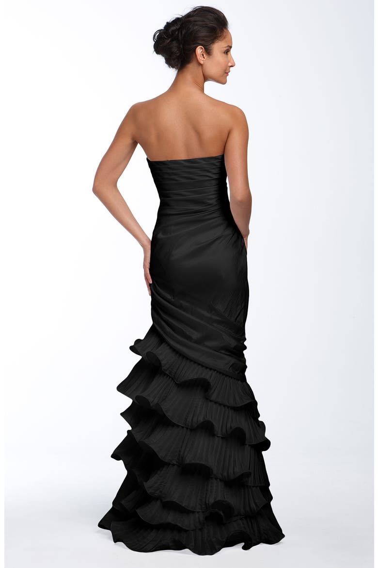 Strapless Taffeta Mermaid Gown, Alternate, color, BLACK