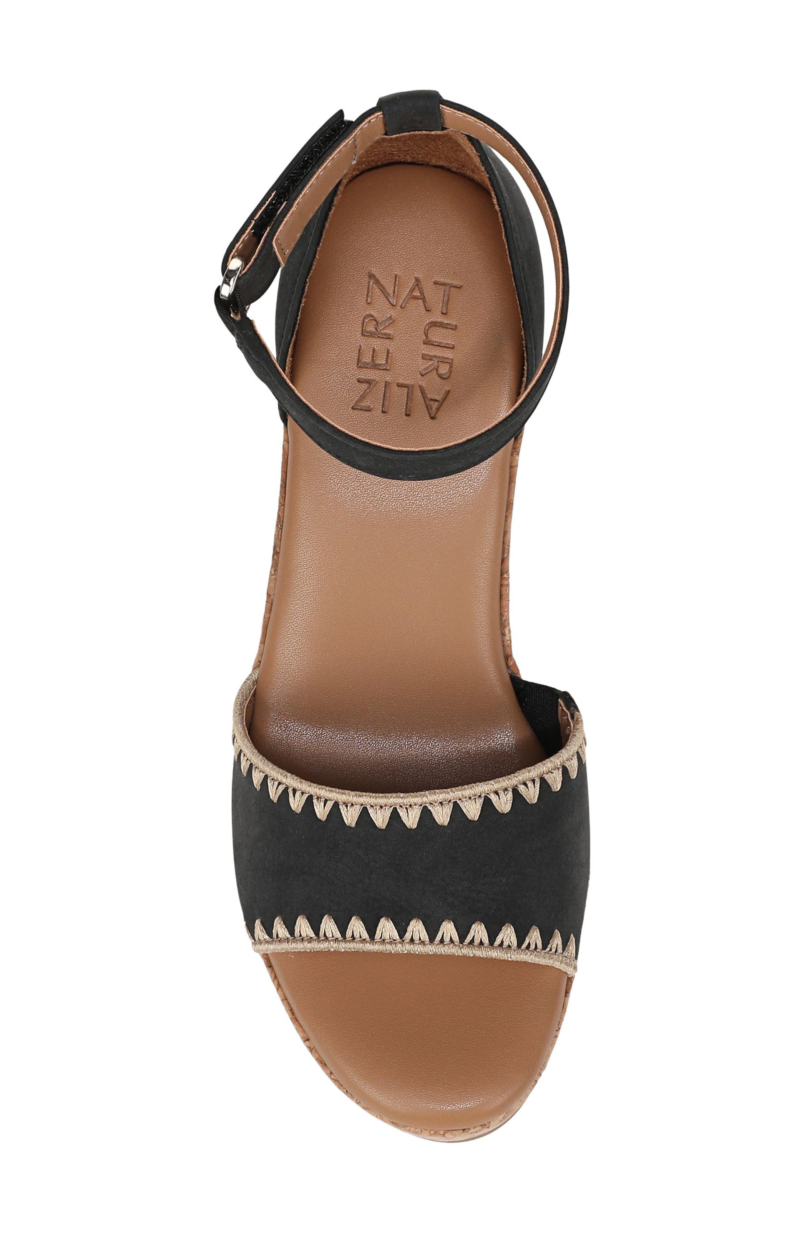 Naturalizer Olly Platform Wedge Sandal, Alternate, color, Black Faux Leather