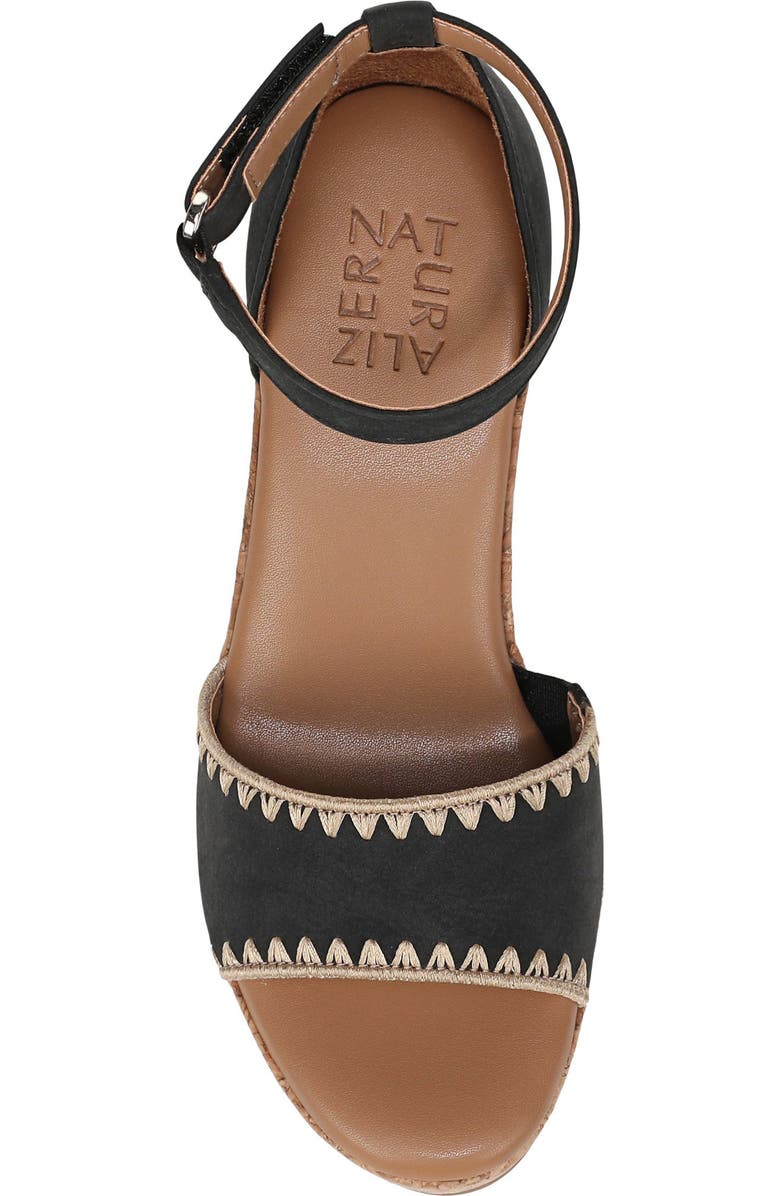 Naturalizer Olly Platform Wedge Sandal, Alternate, color, Black Faux Leather