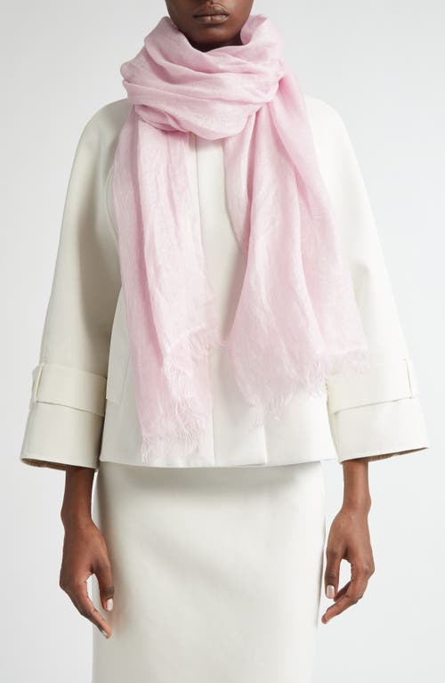 AKRIS AKRIS SOLID LAMINATED GAUZE FRINGE SCARF