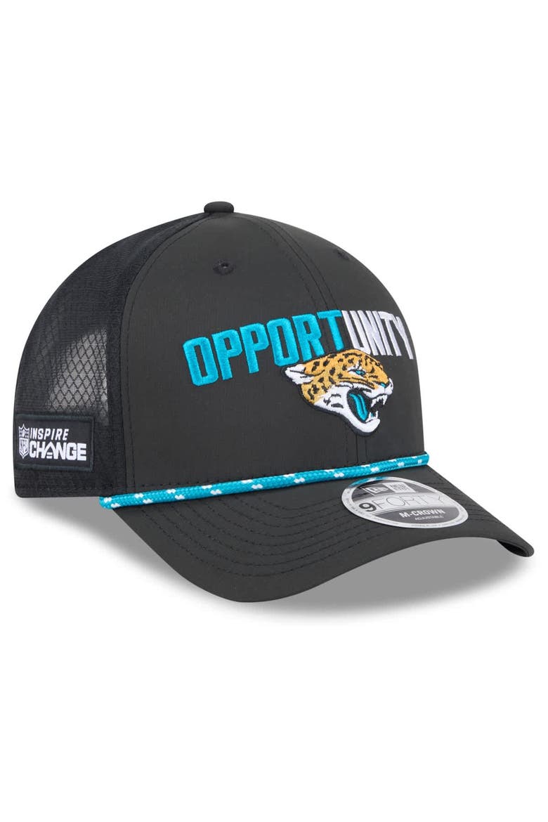 Men's New Era Black Jacksonville Jaguars 2025 Inspire Change 9FORTY M-Crown Adjustable Hat, Main, color, Black