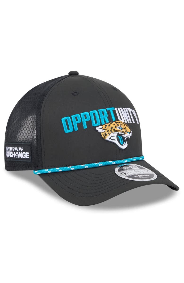 New Era Men's New Era Black Jacksonville Jaguars 2025 Inspire Change 9FORTY M-Crown Adjustable Hat, Main, color, Black
