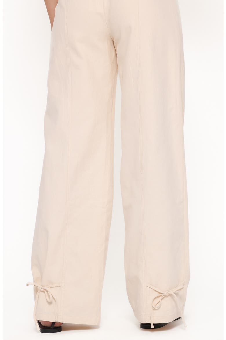 Asher Tie Detail Tapered Leg Pants, Alternate, color, CREAM