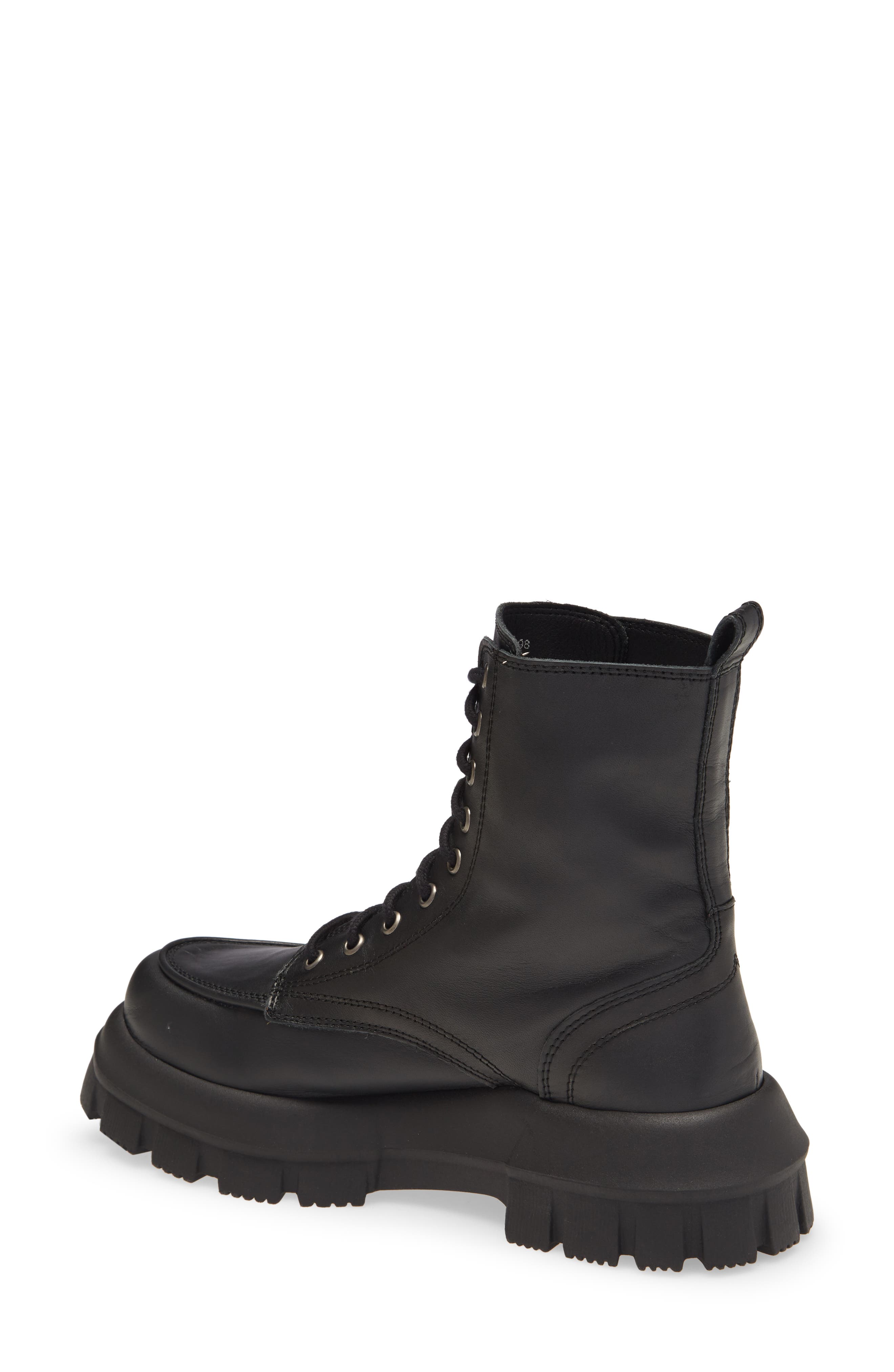 Ava Platform Combat Boot, Alternate, color, BLACK