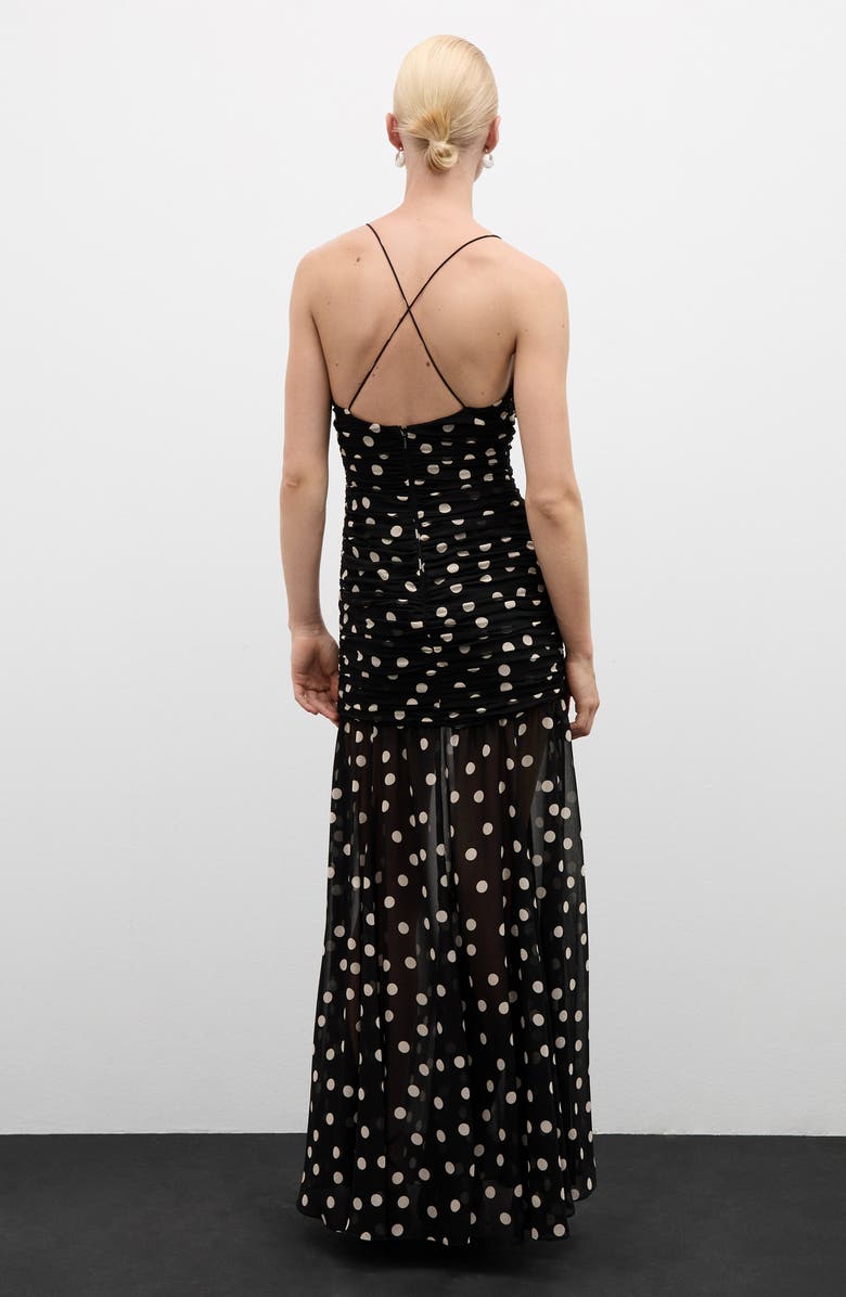 MANGO Polka Dot Maxi Dress, Alternate, color, 