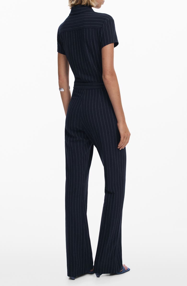 Desigual Pinstripe Bootcut Jumpsuit, Alternate, color, Blue