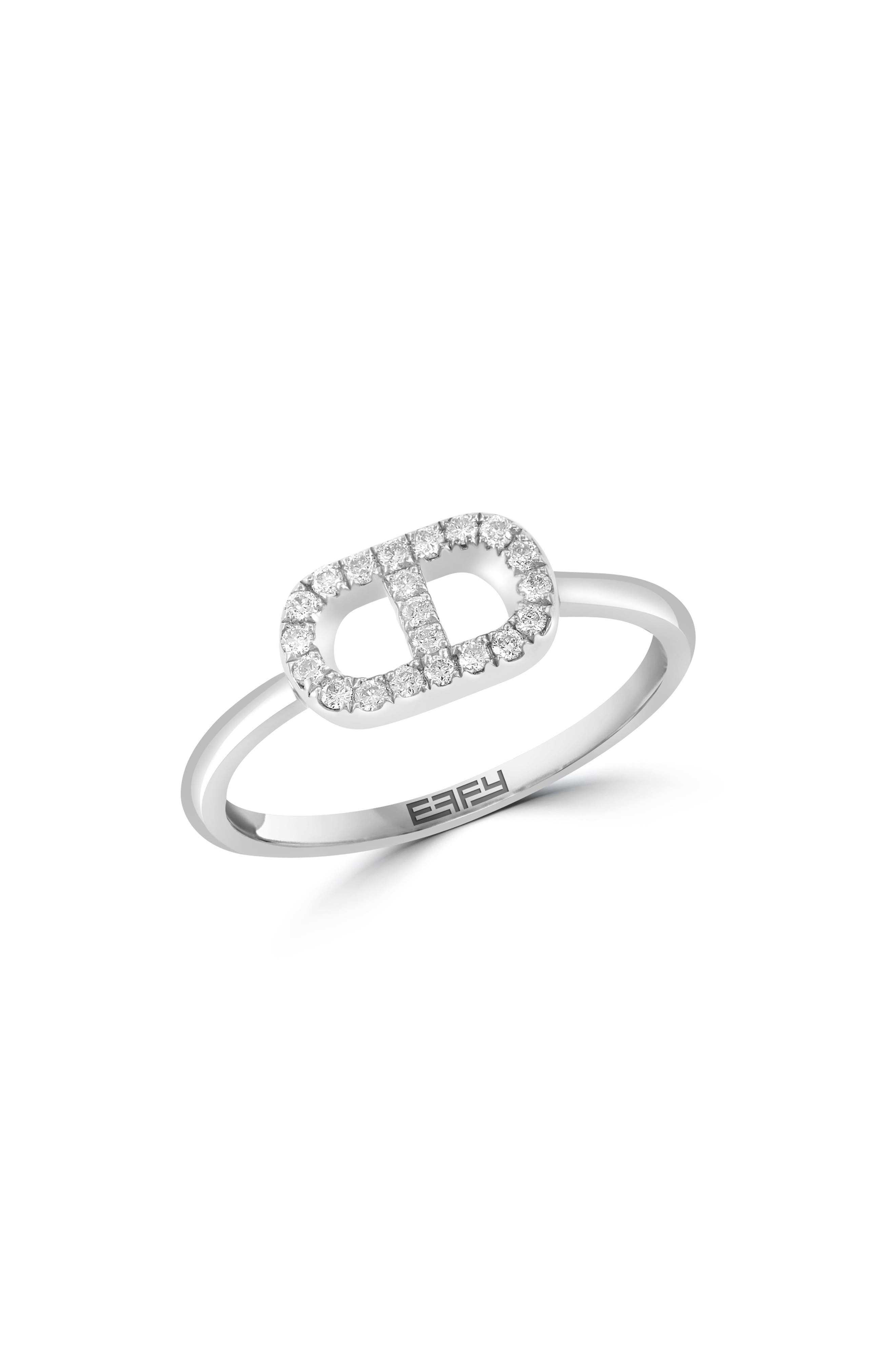 EFFY Sterling Silver Diamond Ring - 0.14 ctw