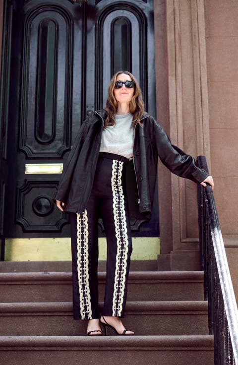 Nadja Embroidered Silk Trousers