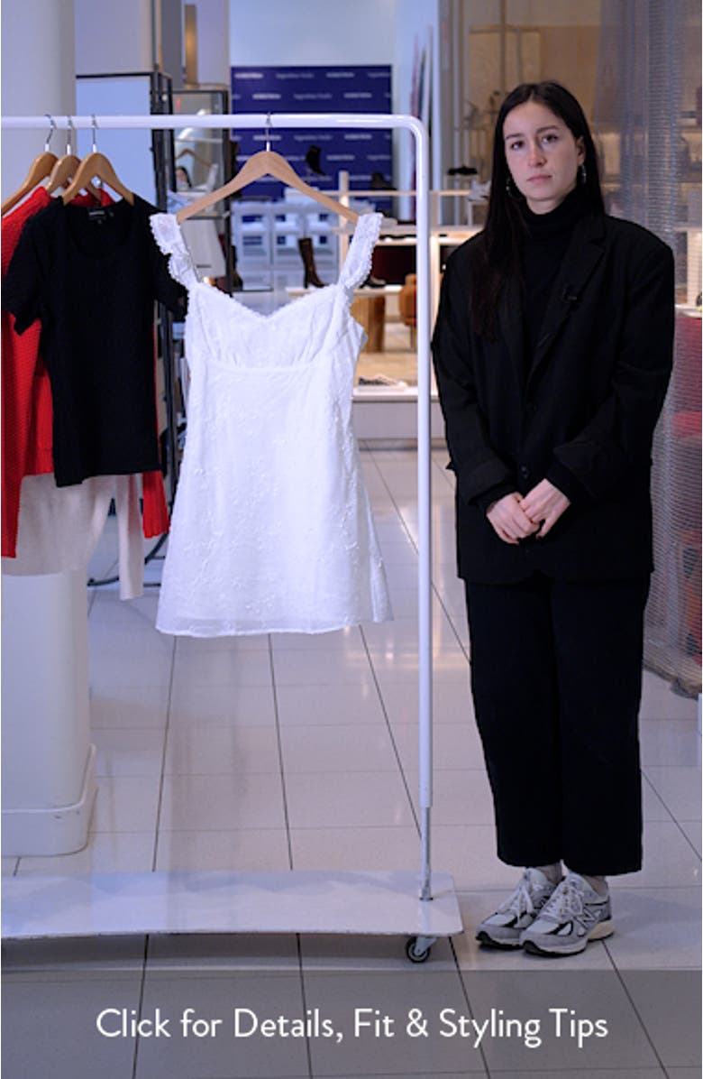 Beacall Embroidered Lace Trim Cotton Mini Sundress, sales video thumbnail