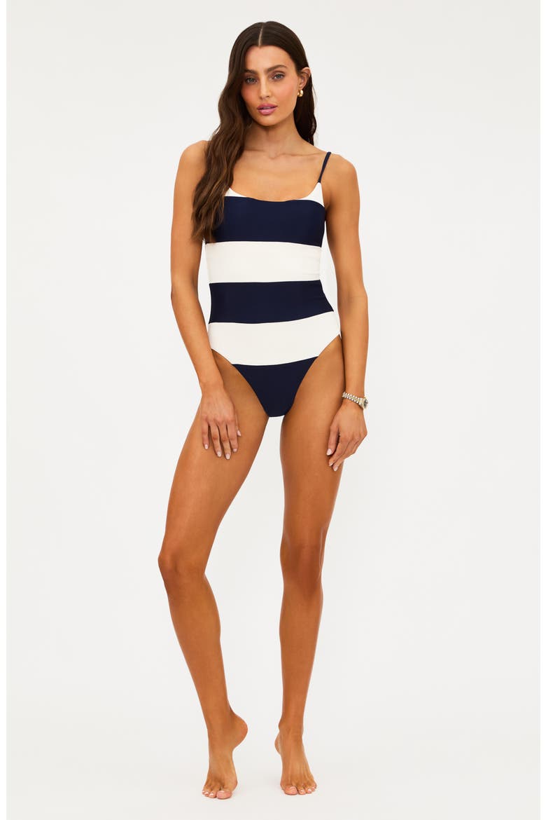 Calista Stripe One-Piece Swimsuit, Alternate, color, ULTRAMARINE STRIPE