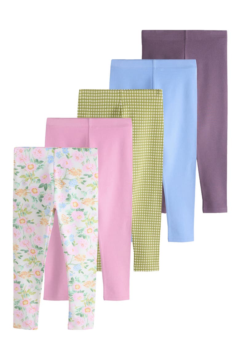 Kids' 5-Pack Leggings, Main, color, PINK