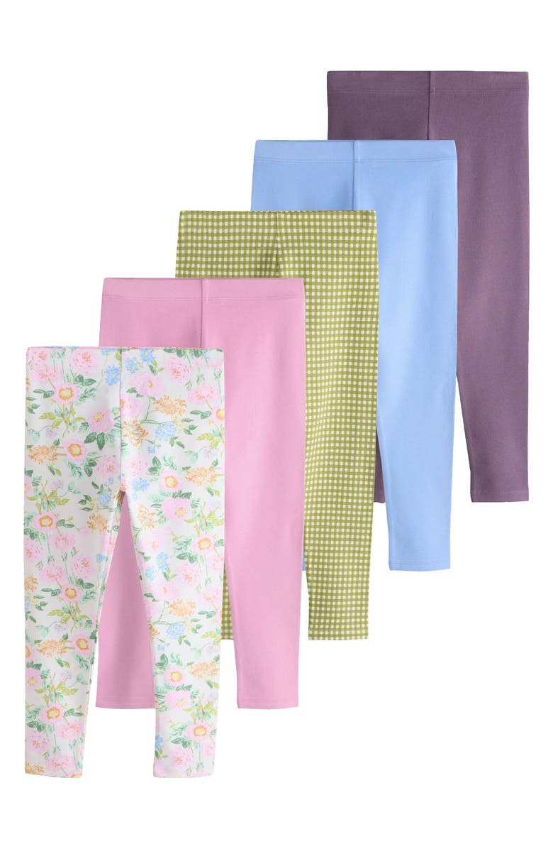 NEXT Kids' 5-Pack Leggings, Main, color, Pink