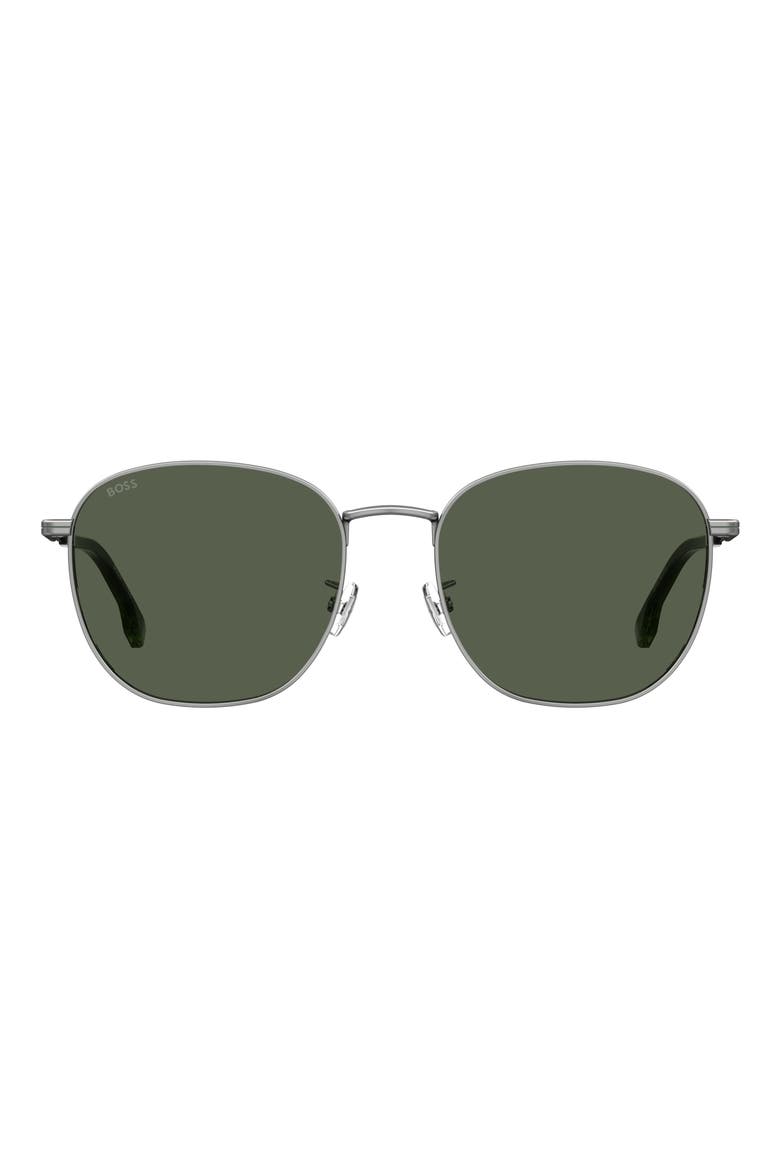 57mm Square Sunglasses, Main, color, RUTHENIUM