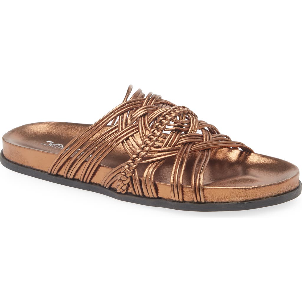 Jeffrey Campbell Intwined Slide Sandal In Bronze