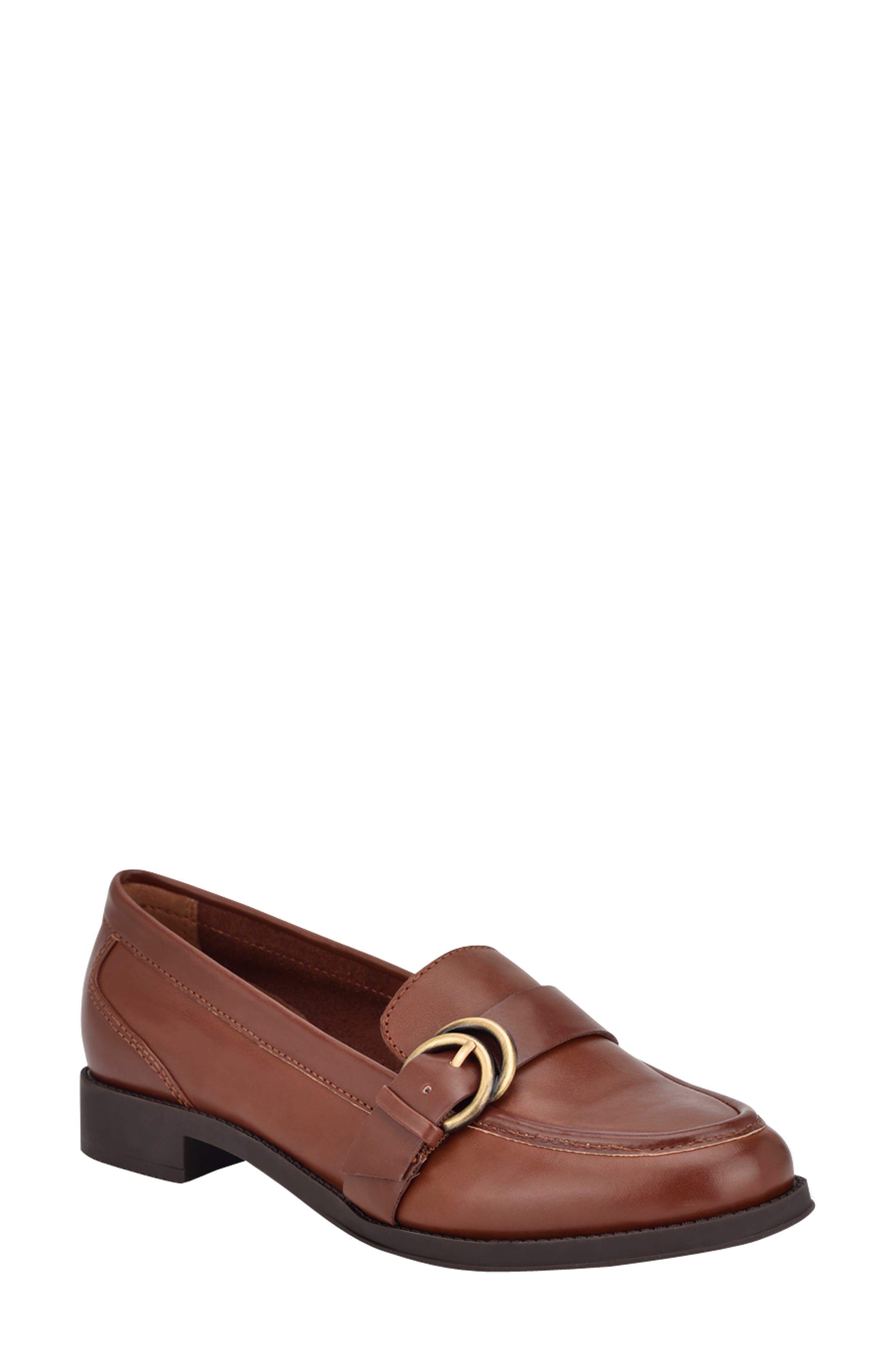 Serache Leather Loafer, Main, color, BROWN LEATHER