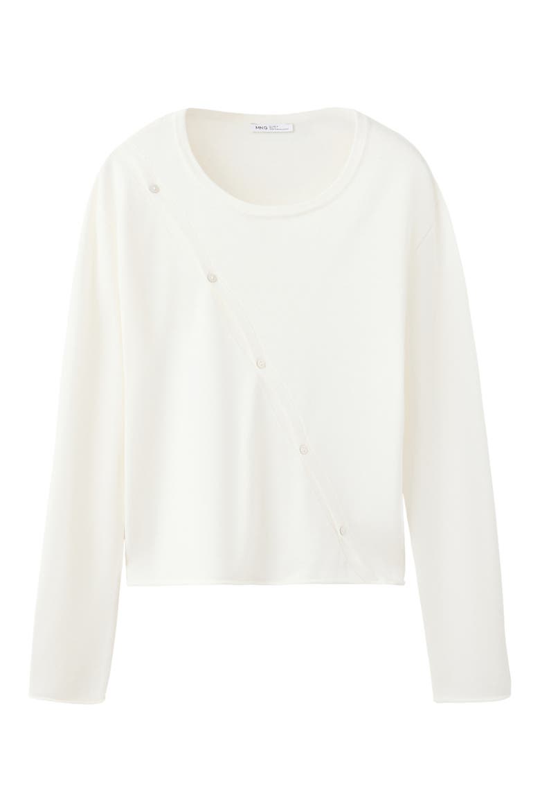 Diagonal-Button Cardigan, Alternate, color, WHITE