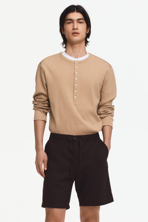 Regular Fit Linen-blend Shorts