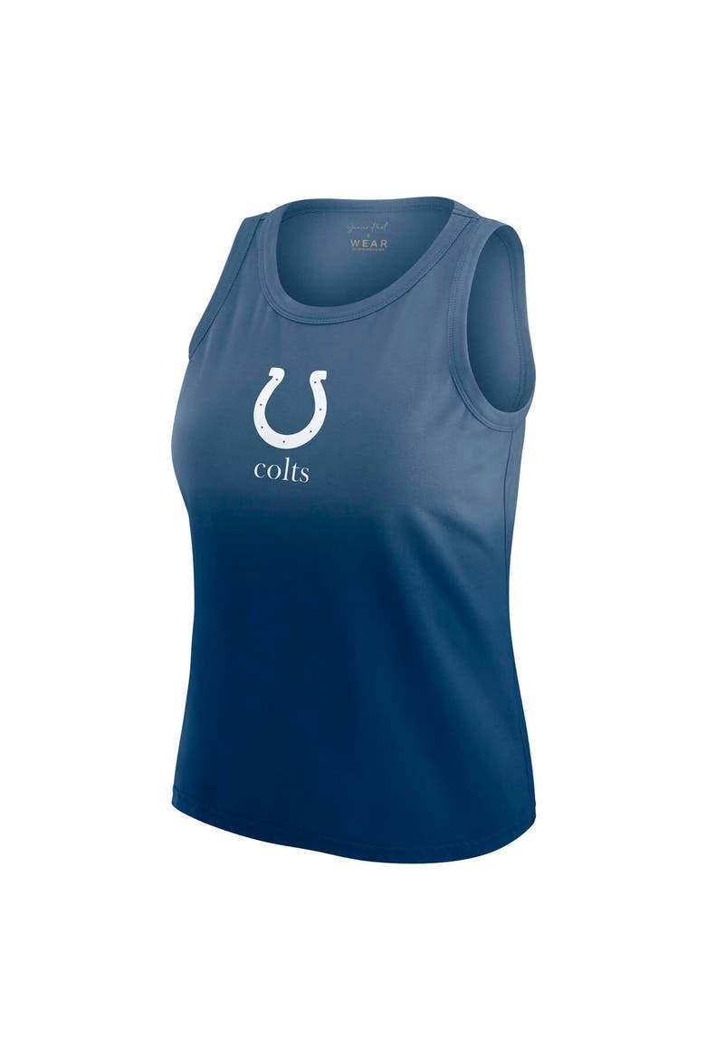 Women's WEAR by Erin Andrews x Gracie Hunt Heather Navy Indianapolis Colts Ombre Tank Top, Alternate, color, Heather Navy