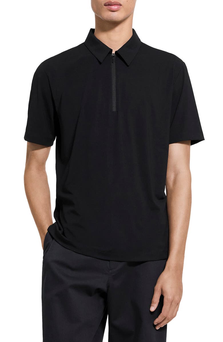 Theory Ryder Quarter Zip Polo, Main, color, Black - 001