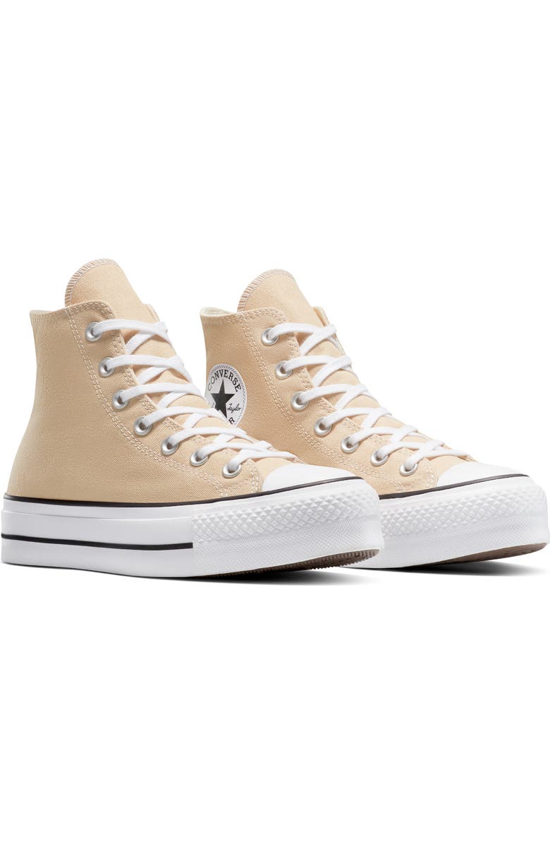 Converse Chuck Taylor All Star Lift High Top Platform Sneaker, Alternate, color, Coastal Dune / White/ Black