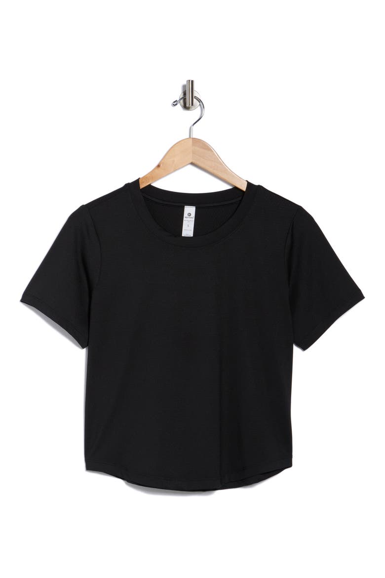 Mesh Cropped Boxy Top, Alternate, color, BLACK