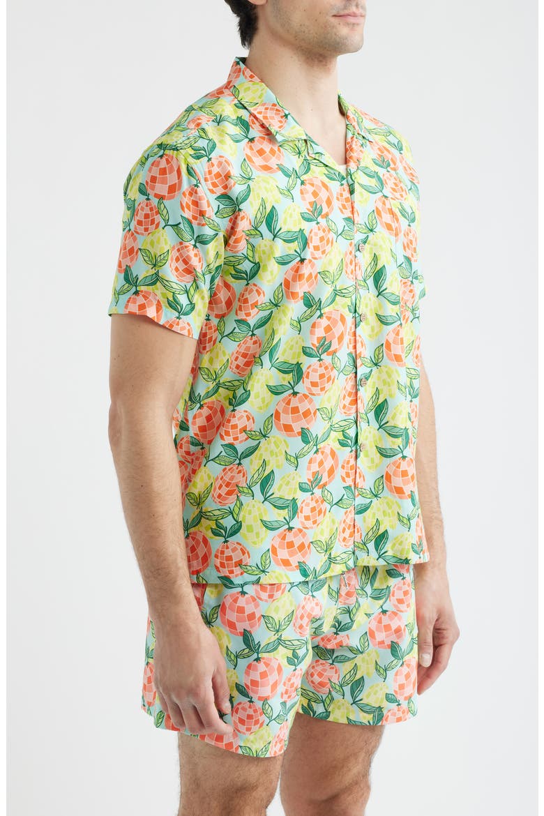 Citrus Disco Print Camp Shirt, Alternate, color, GREEN MULTI