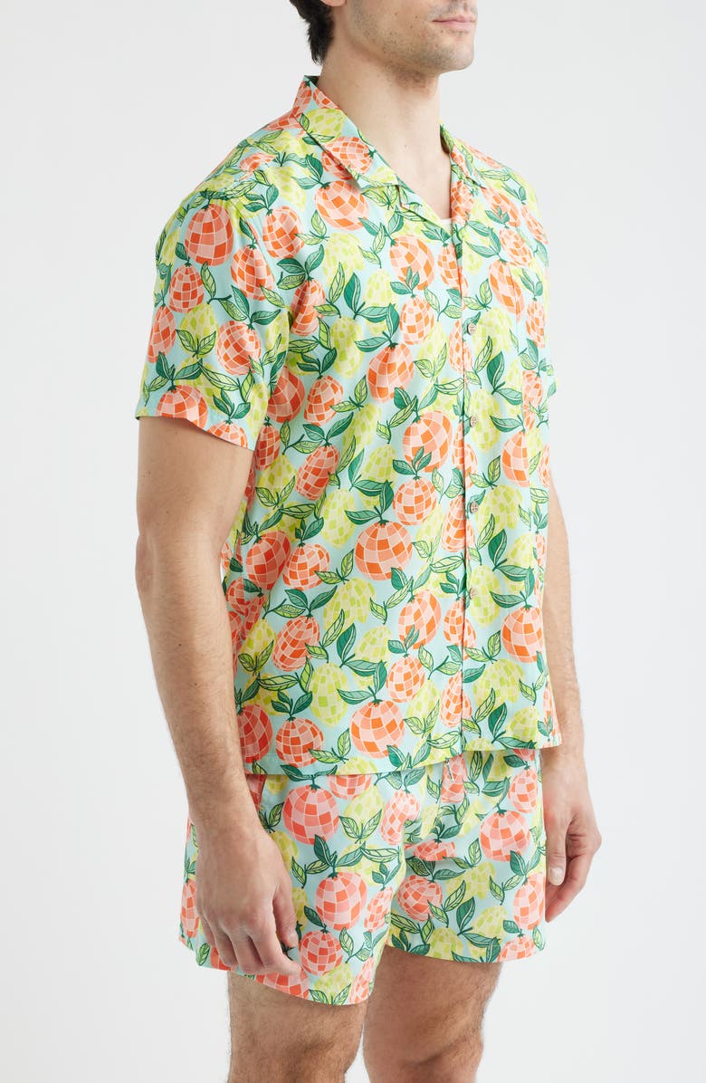 Boardies Citrus Disco Print Camp Shirt, Alternate, color, 