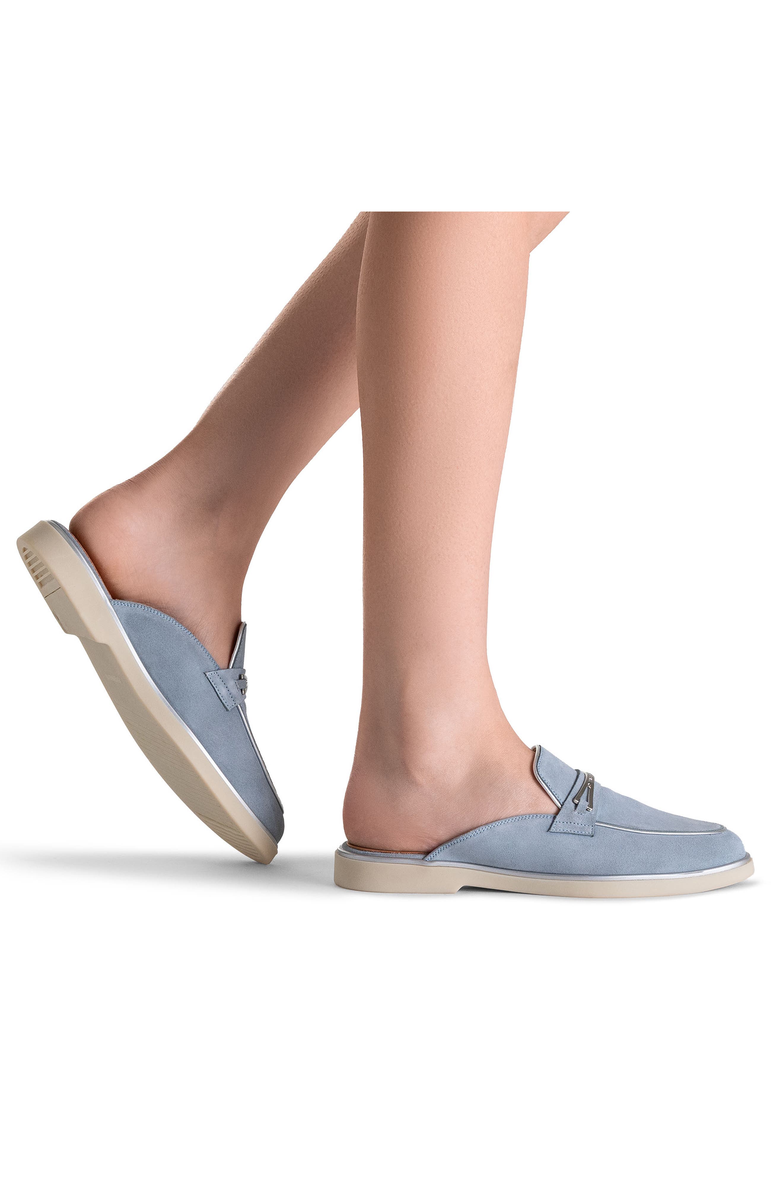 Magnanni Sophie II Mule, Alternate, color, Sky Blue Suede