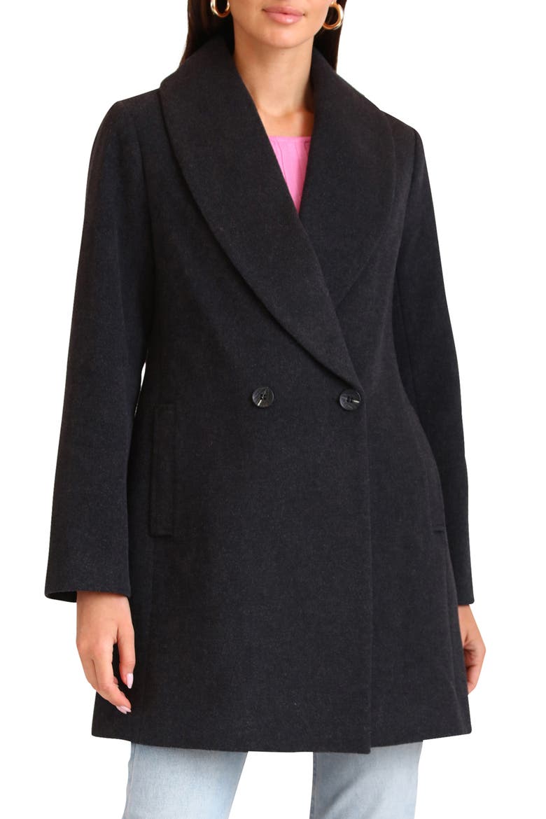 Shawl Collar Coat, Main, color, CHARCOAL