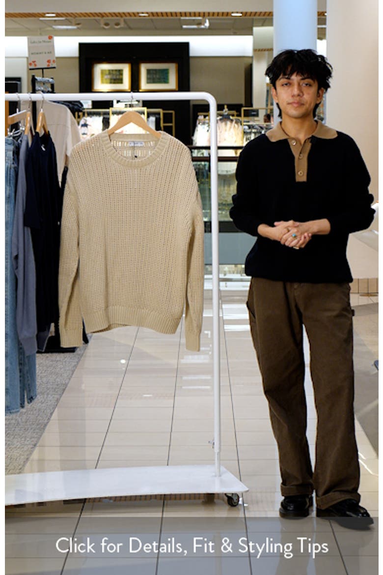 Oversize Openwork Cotton Crewneck Sweater video