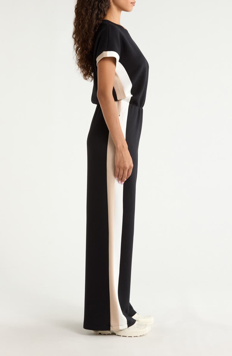 SPANX<sup>®</sup> AirEssentials Colorblock Jumpsuit, Alternate, color, Very Black Stripe
