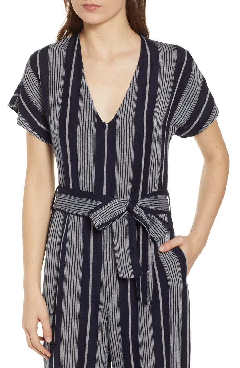 Rails Angela Stripe Short Sleeve Jumpsuit, Alternate, color,