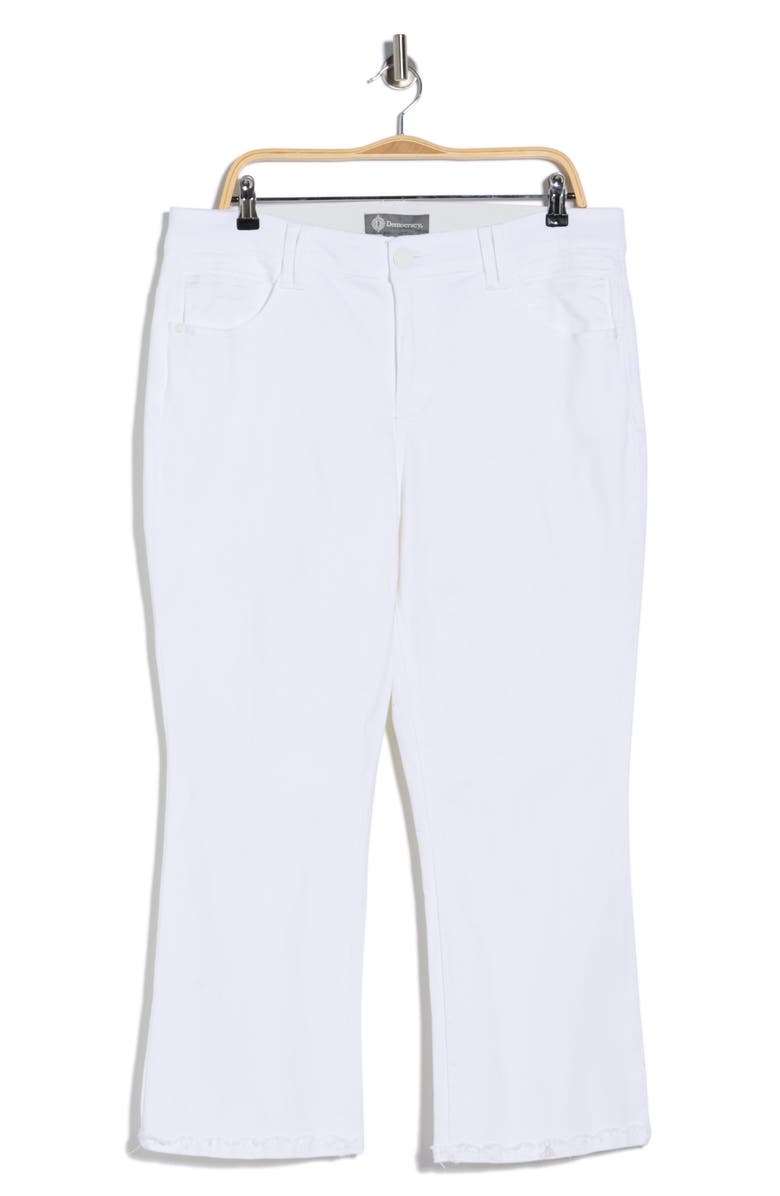 Democracy Scalloped Crop Flare Jeans, Main, color, Optic White