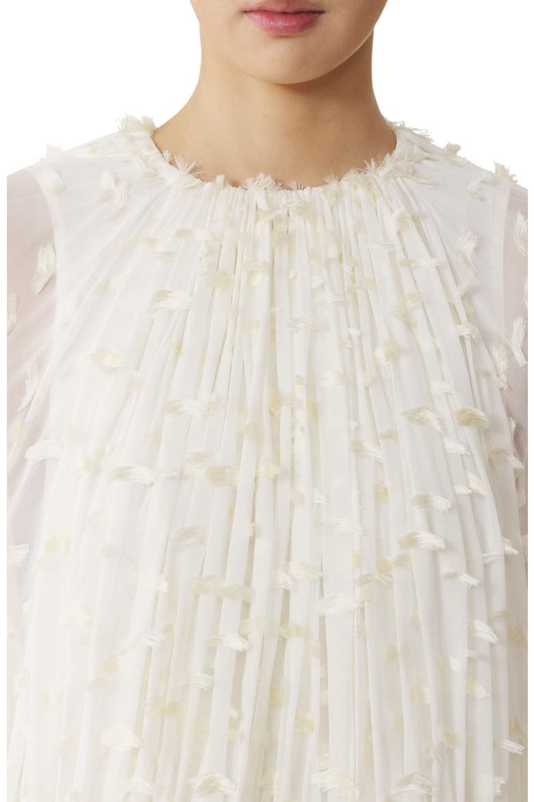 Long Dress In Plumetis Silk, Alternate, color, White/Ivory