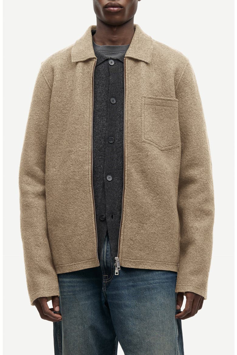 Hannes Wool Blend Zip Shirt Jacket, Main, color, LEAD GRAY