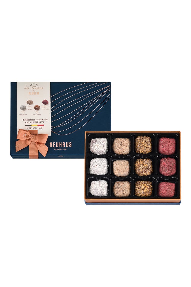 Les Trèsors 12-Piece Chocolate Truffle Box, Main, color, DARK BLUE