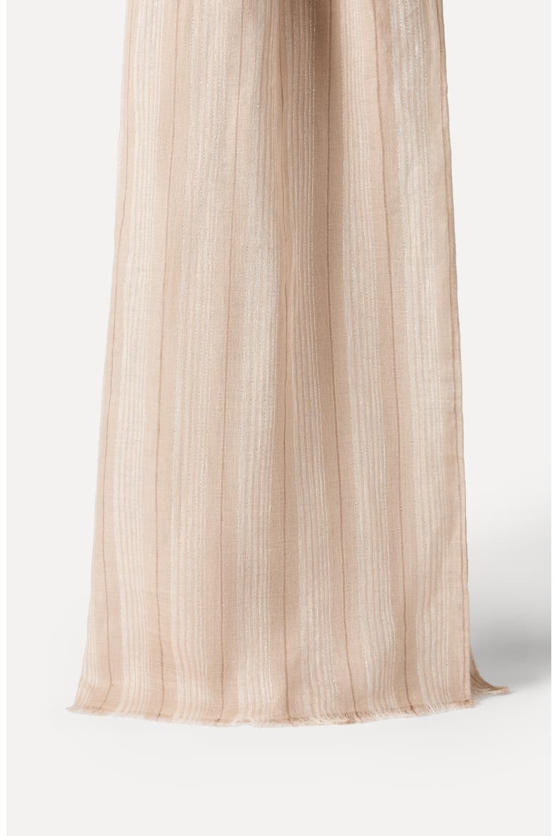 Sparkling linen scarf, Alternate, color, Beige