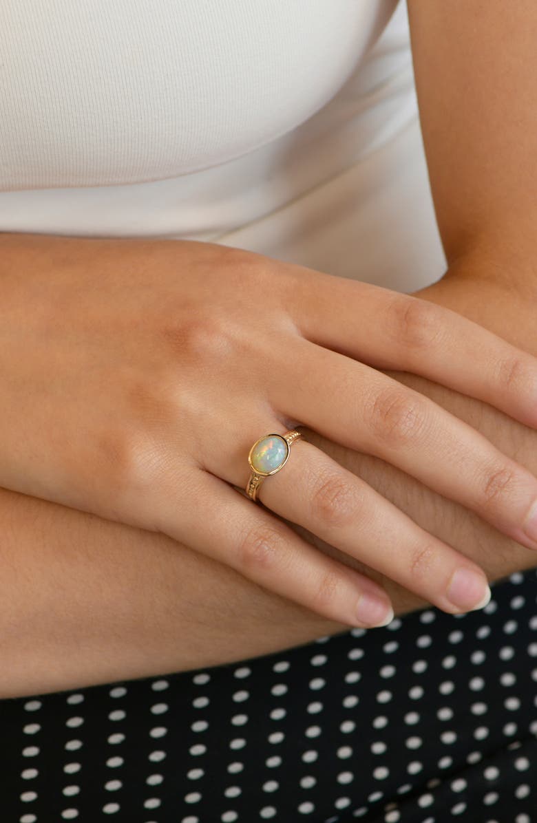 Anzie Classique Oval Dew Drop Ring, Alternate, color, Opal
