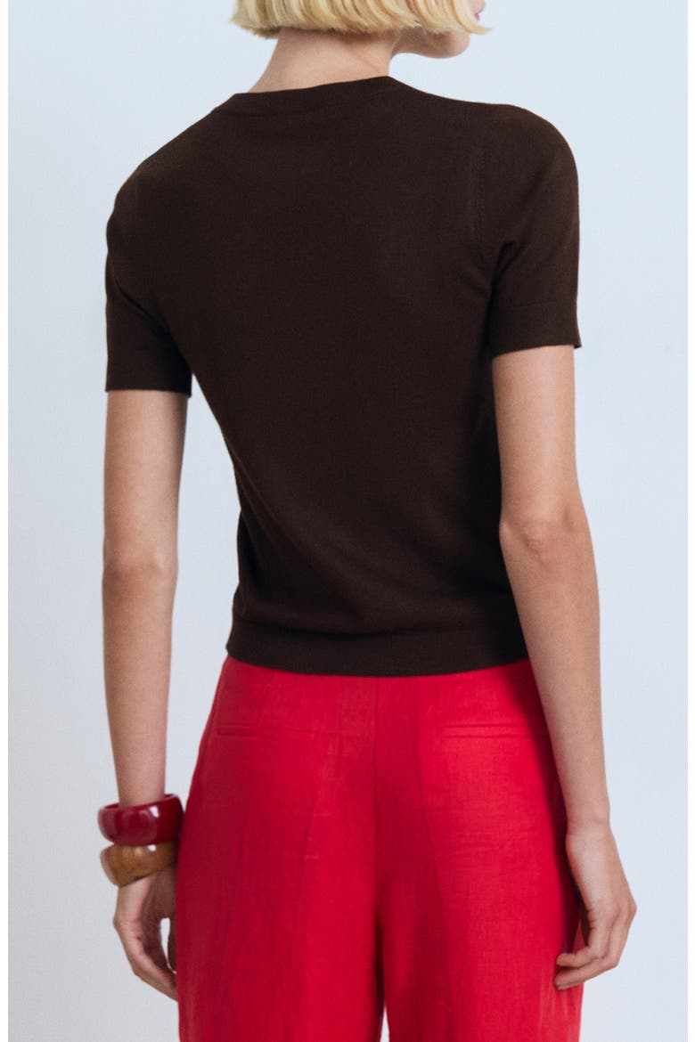 Short Sleeve Sweater, Alternate, color, CHOCOLATE