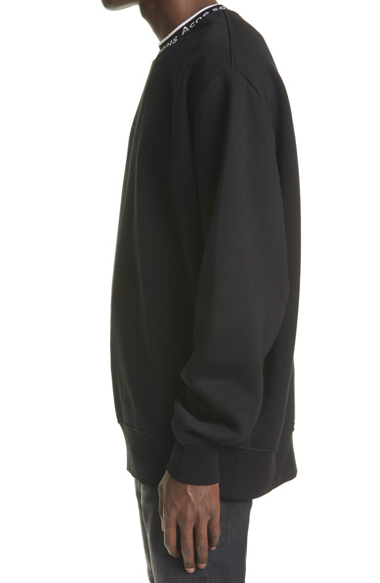 Acne Studios Men's Fulton Logo Rib Crewneck Sweatshirt, Alternate, color, 