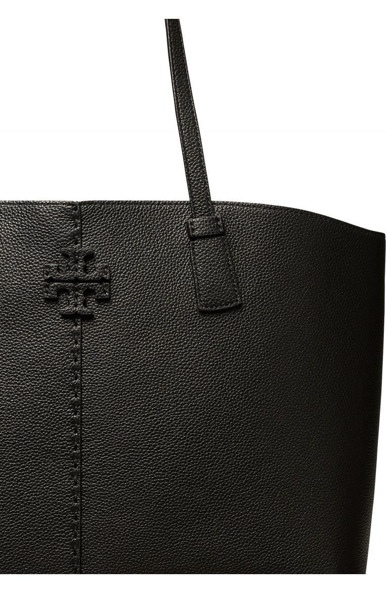 Tory Burch McGraw Leather Tote, Alternate, color, Black