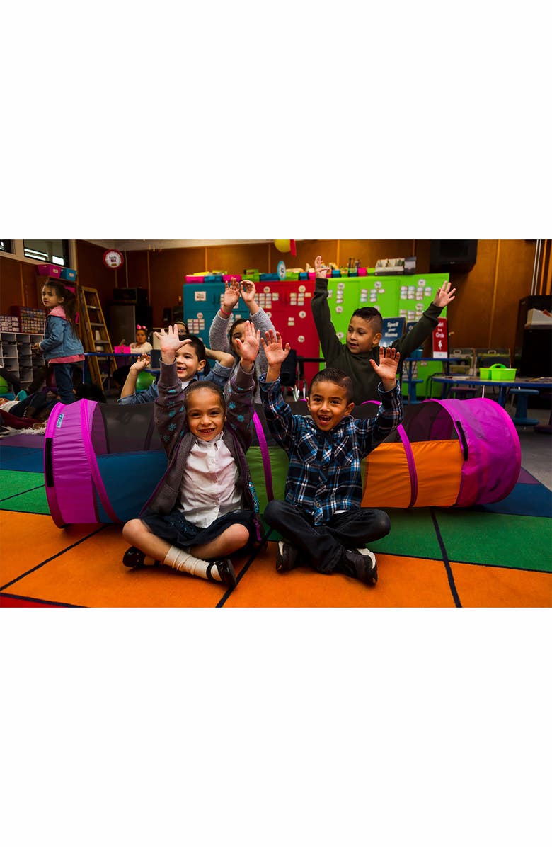 Pacific Play Tents Peek-a-Boo I See You 6-Foot Tunnel, Alternate, color, Purple Blue Green Yellow