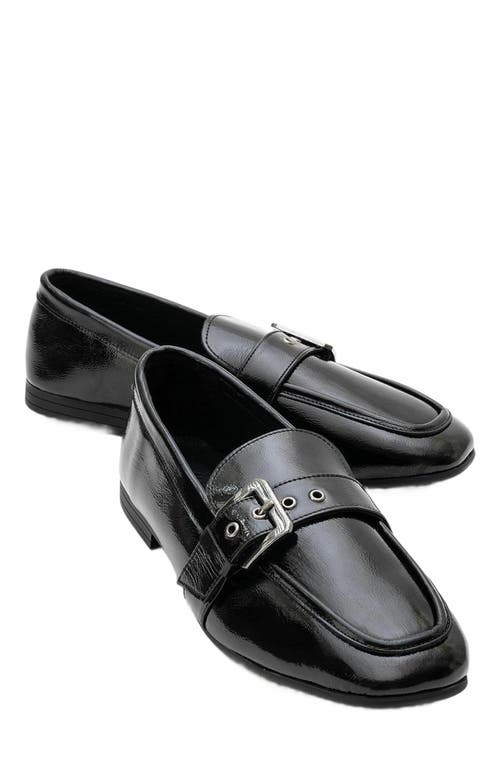 Forever & Always Shoes Jade Leather Flat Loafers in Black Patent Leather at Nordstrom, Size 6