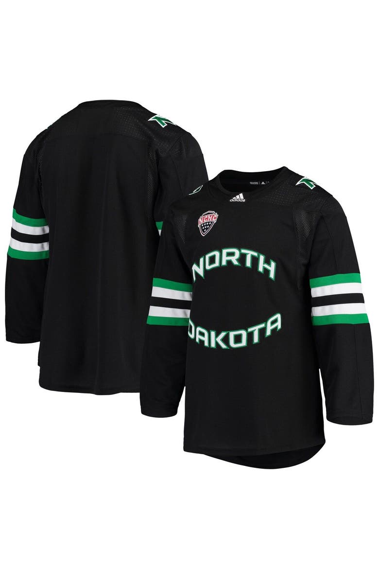 Men's adidas Black North Dakota Alternate Hockey Jersey, Main, color, Black