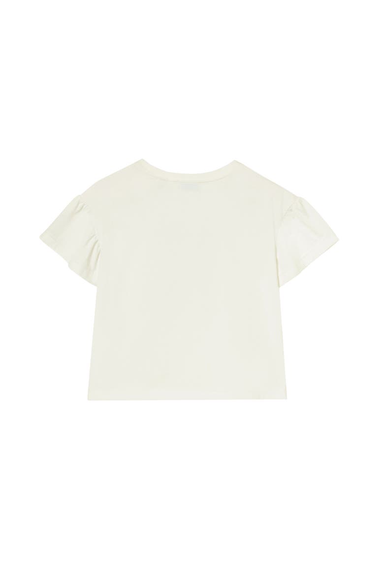 Check Bow Cotton T-shirt, Alternate, color, Chalk white