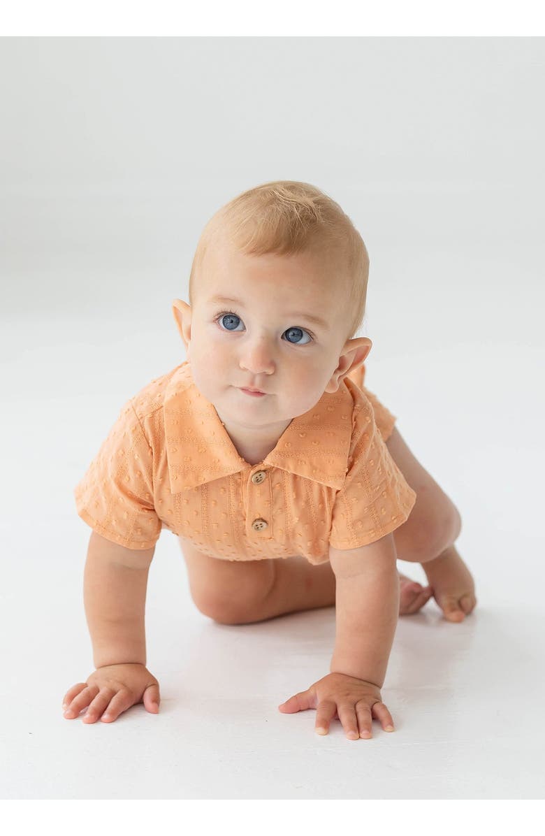 Isobella & Chloe Clementine Baby Romper, Alternate, color, Orange